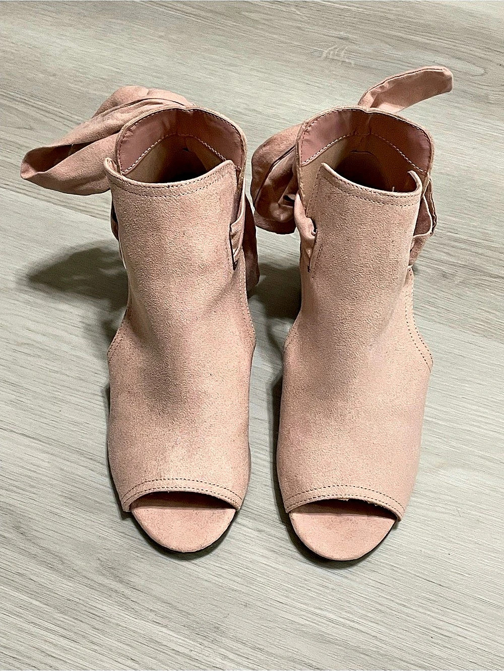 Pink Bow Ankle Strap Heels